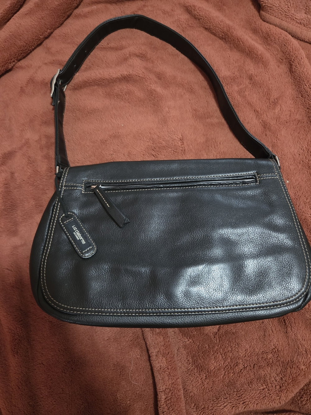 Vintage Liz Claiborne Black Genuine Leather Shoulder Bag